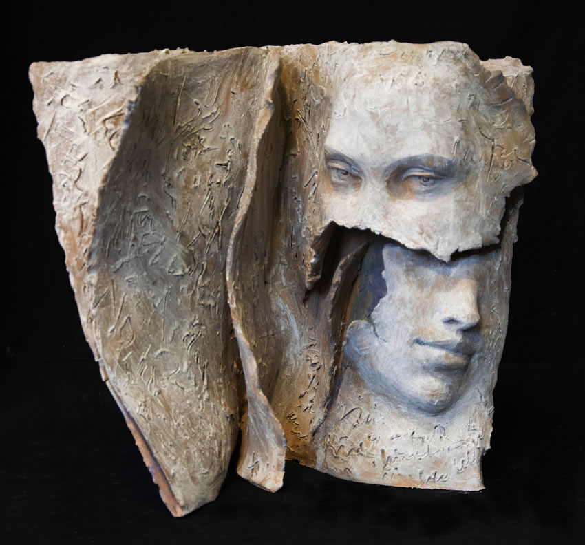 Bronze Sculptures Of Human Faces By Paola Grizi