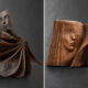 Amazing Bronze Sculptures Of Human Faces Emerging From Book Pages By Paola Grizi