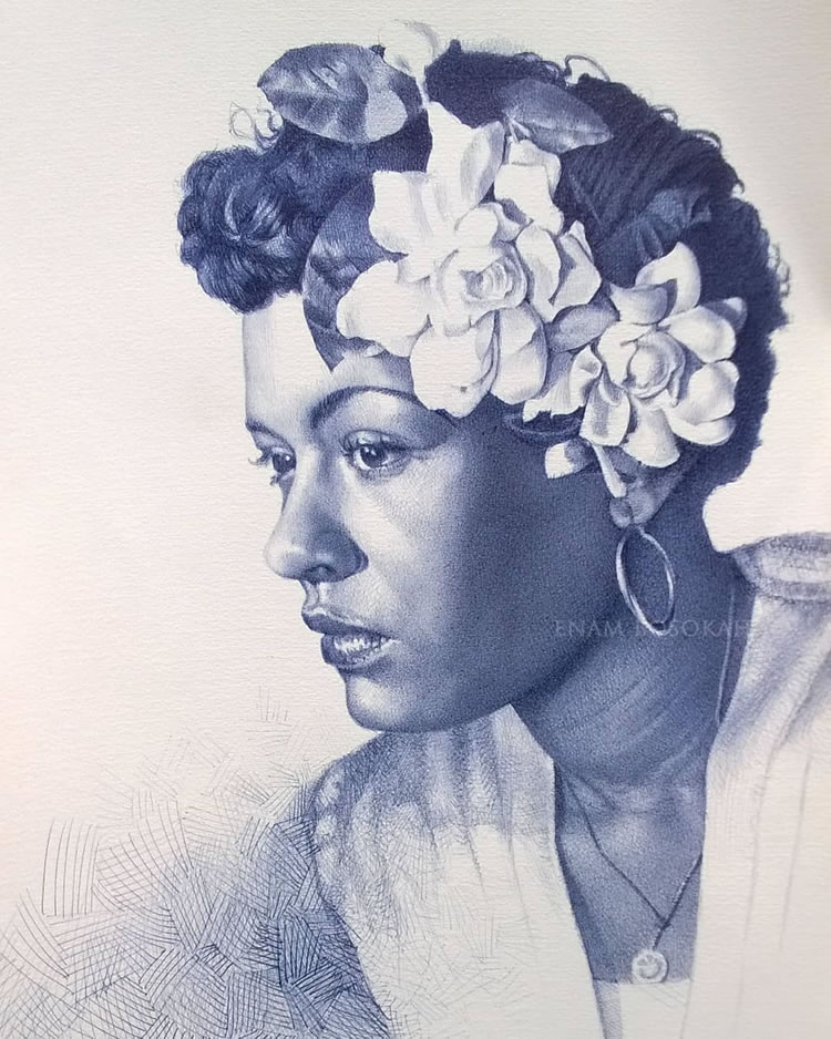 Realistic Portraits Using Ballpoint Pens By Enam Bosokah