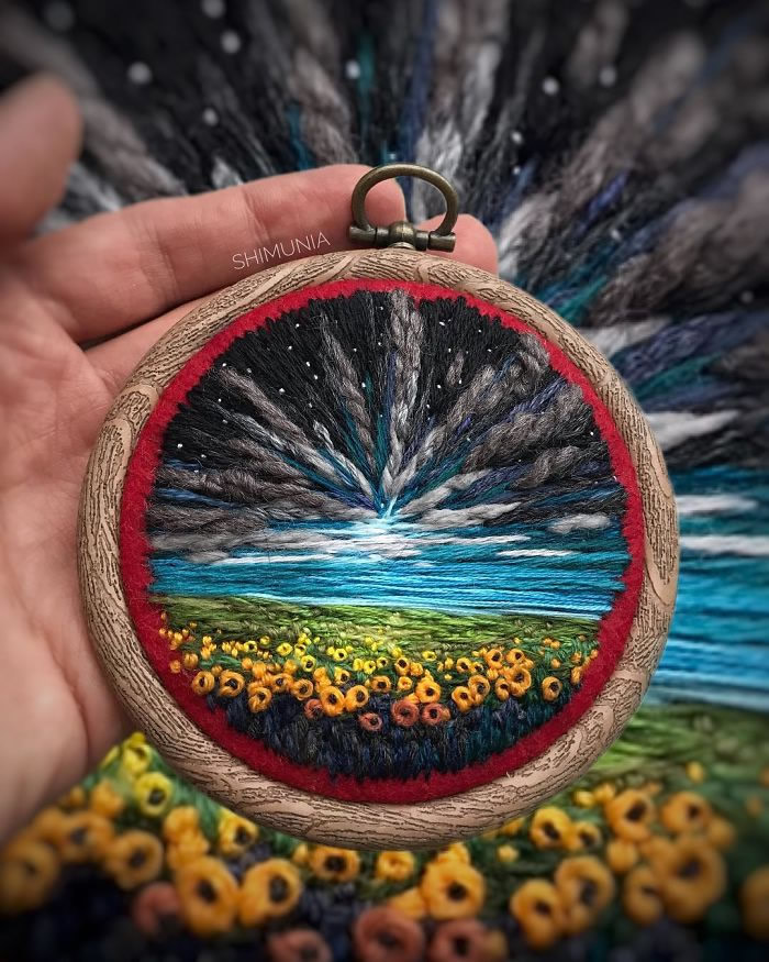 Embroidery Like Mini Paintings By Vera Shimunia