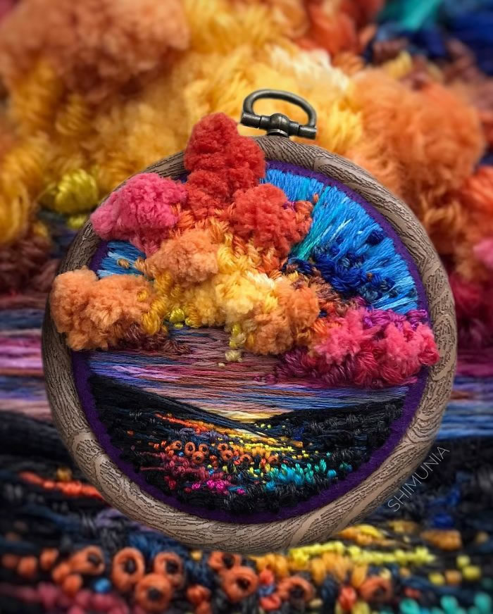 Embroidery Like Mini Paintings By Vera Shimunia