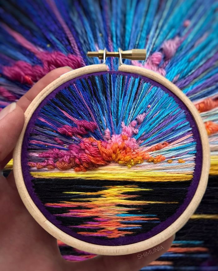 Embroidery Like Mini Paintings By Vera Shimunia