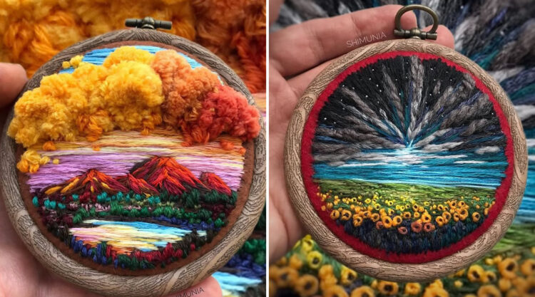 Embroidery Like Mini Paintings By Vera Shimunia