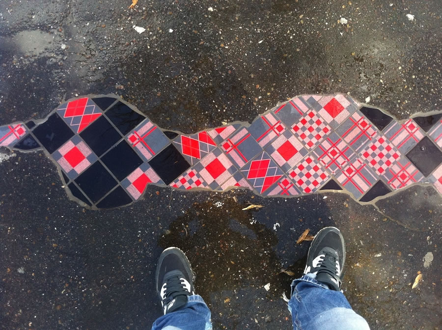 Cracks In Pavement To Colorful Mosaic Art