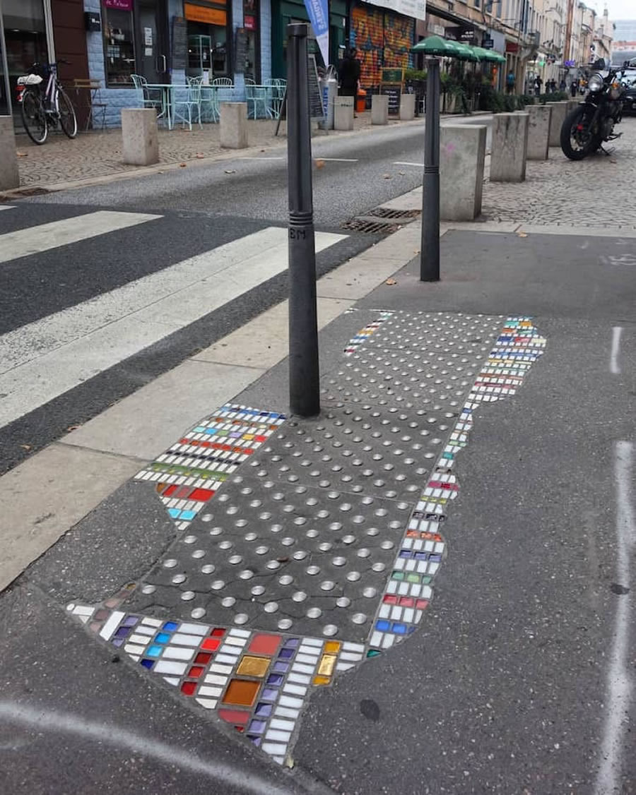 Cracks In Pavement To Colorful Mosaic Art