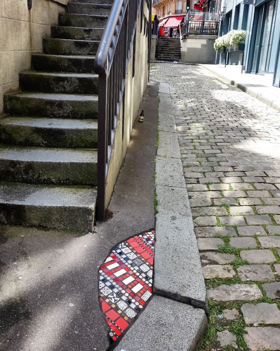 Cracks In Pavement To Colorful Mosaic Art