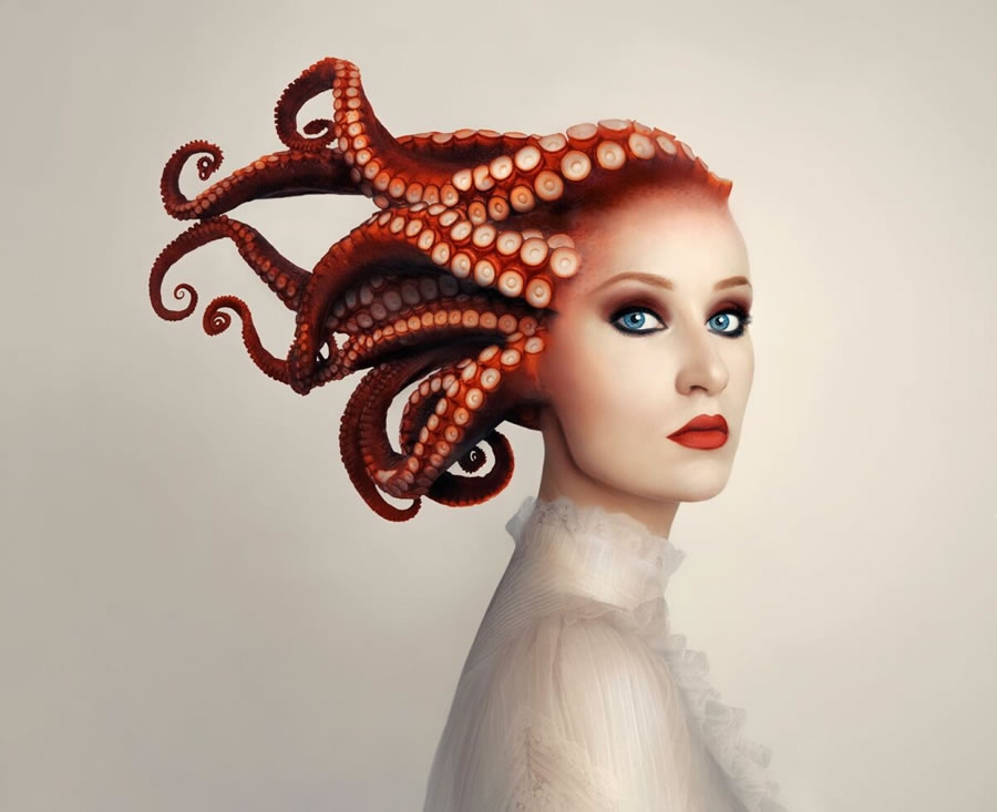 Surrealistic Portraits By Flora Borsi