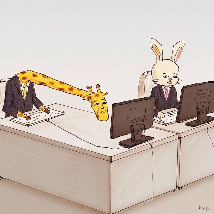 Daily Life Struggles Of Giraffes By Keigo