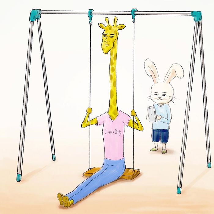 Daily Life Struggles Of Giraffes By Keigo