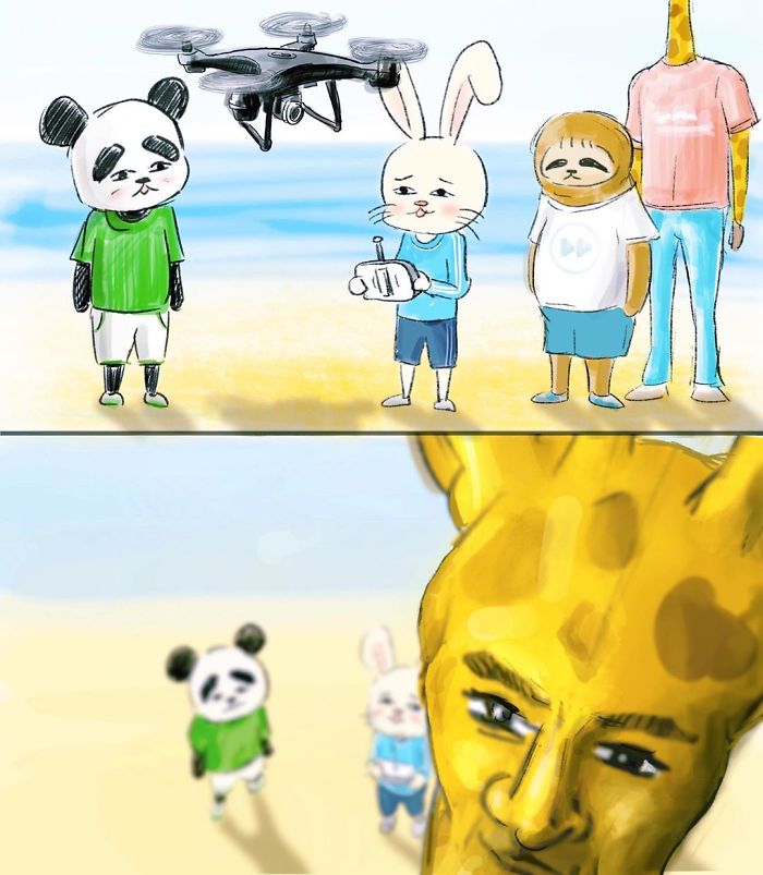 Daily Life Struggles Of Giraffes By Keigo