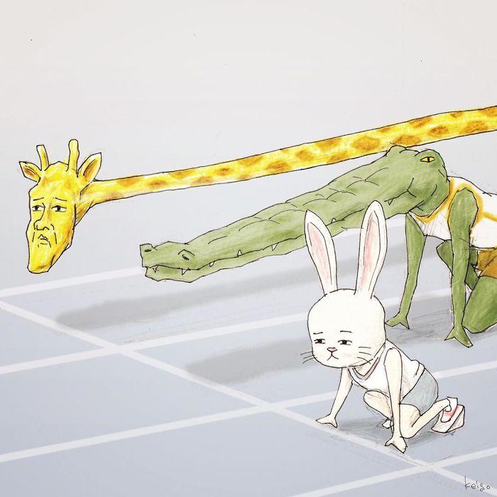 Daily Life Struggles Of Giraffes By Keigo