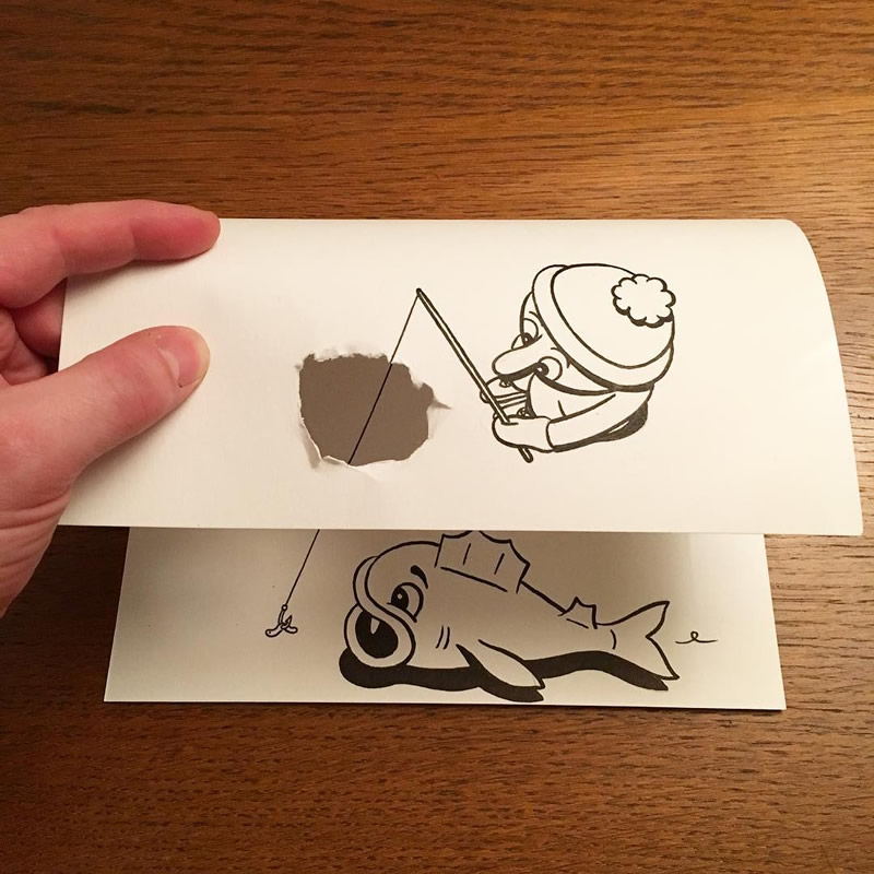 Drawing With Folds Of Paper Art