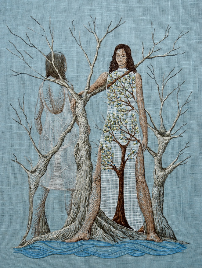 Embroidered Paintings By Michelle Kingdom