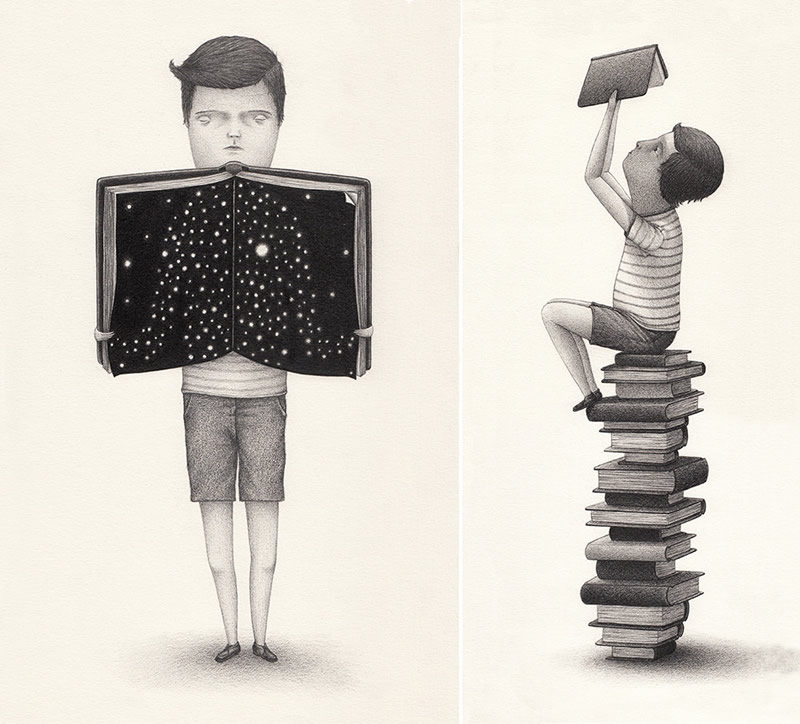 Black And White Illustrations By David Alvarez