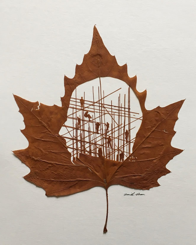 Beautiful Leaf Art By Omid Asadi