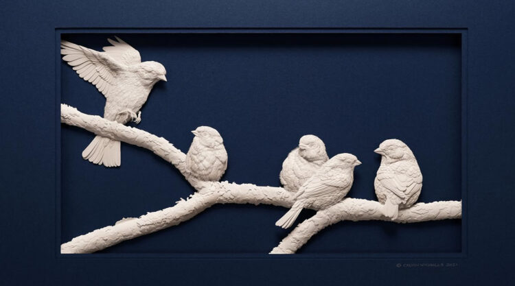 Artist Calvin Nicholls Creates Amazing 3D Paper Animal Sculptures