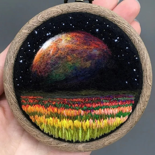 Needle Felted And Embroidered Art By Yuliya Krishchik