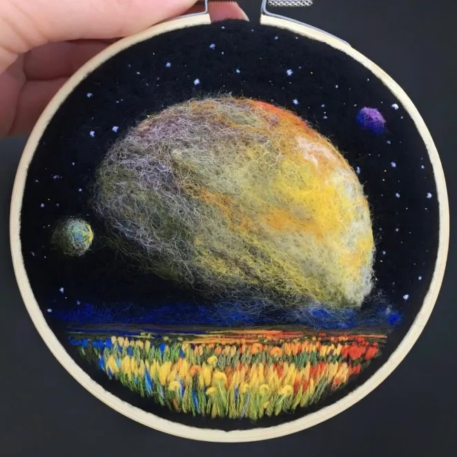 Needle Felted And Embroidered Art By Yuliya Krishchik