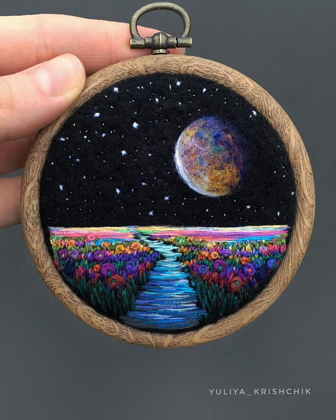 Needle Felted And Embroidered Art By Yuliya Krishchik