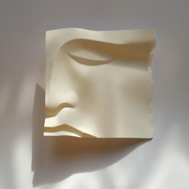 Facial Sculptures Made From Folded Paper By Polly Verity