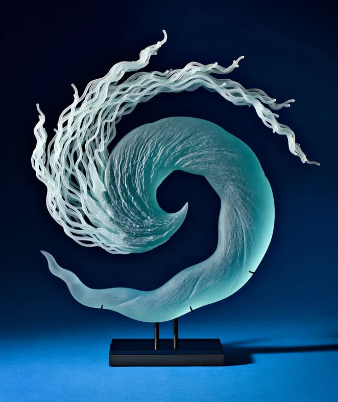 Glass Sculptures Of Waves And Sea By William LeQuier