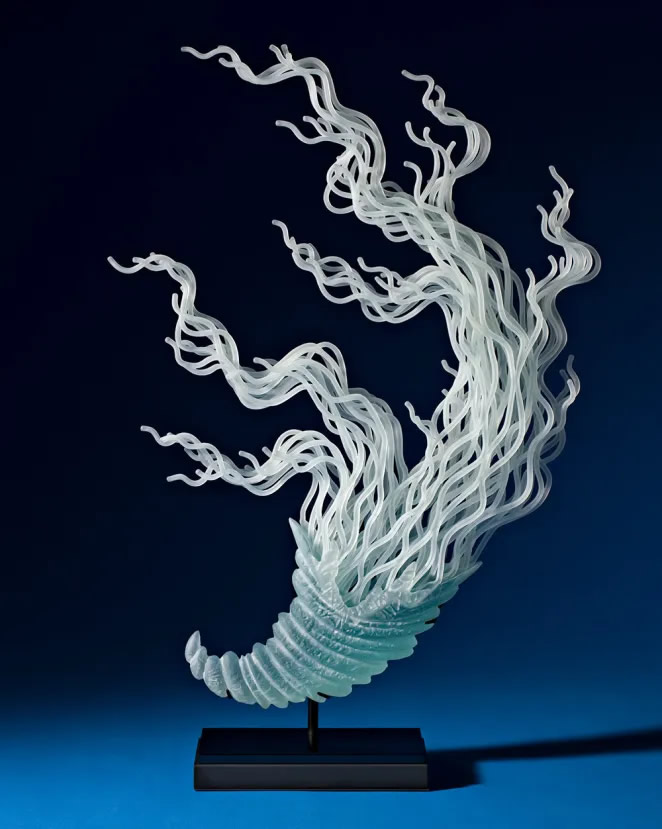 Glass Sculptures Of Waves And Sea By William LeQuier