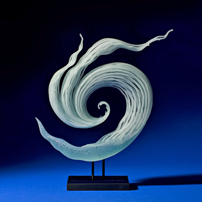 Glass Sculptures Of Waves And Sea By William LeQuier