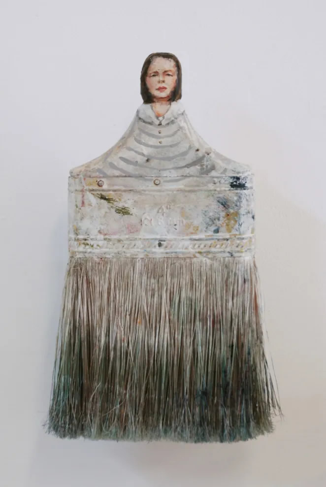 Old Paintbrushes into Portraits By Rebecca Szeto