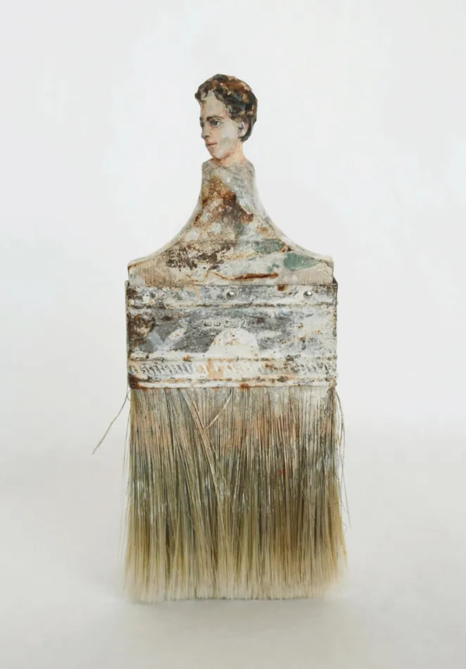 Old Paintbrushes into Portraits By Rebecca Szeto