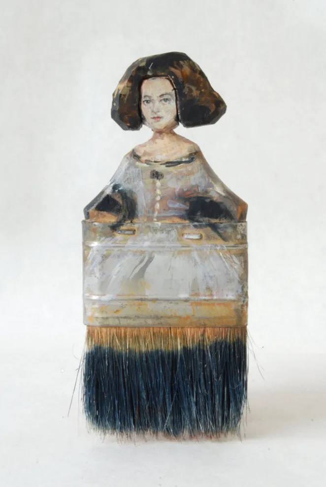 Old Paintbrushes into Portraits By Rebecca Szeto