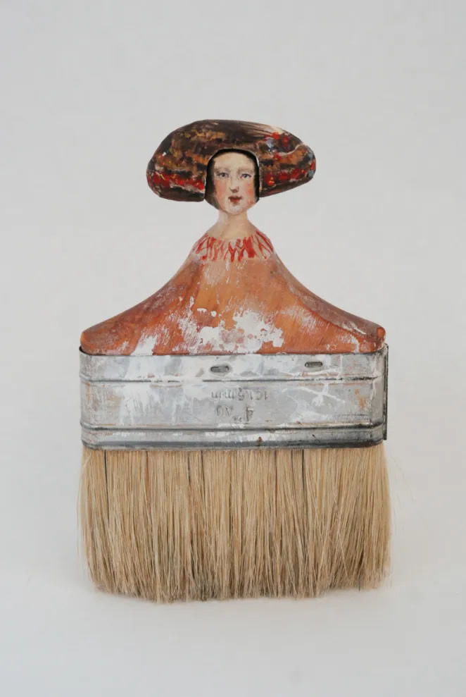 Old Paintbrushes into Portraits By Rebecca Szeto