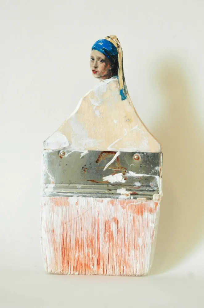 Old Paintbrushes into Portraits By Rebecca Szeto