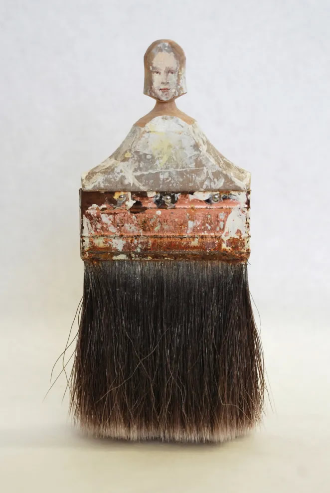 Old Paintbrushes into Portraits By Rebecca Szeto