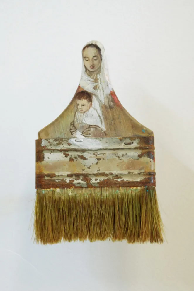 Old Paintbrushes into Portraits By Rebecca Szeto