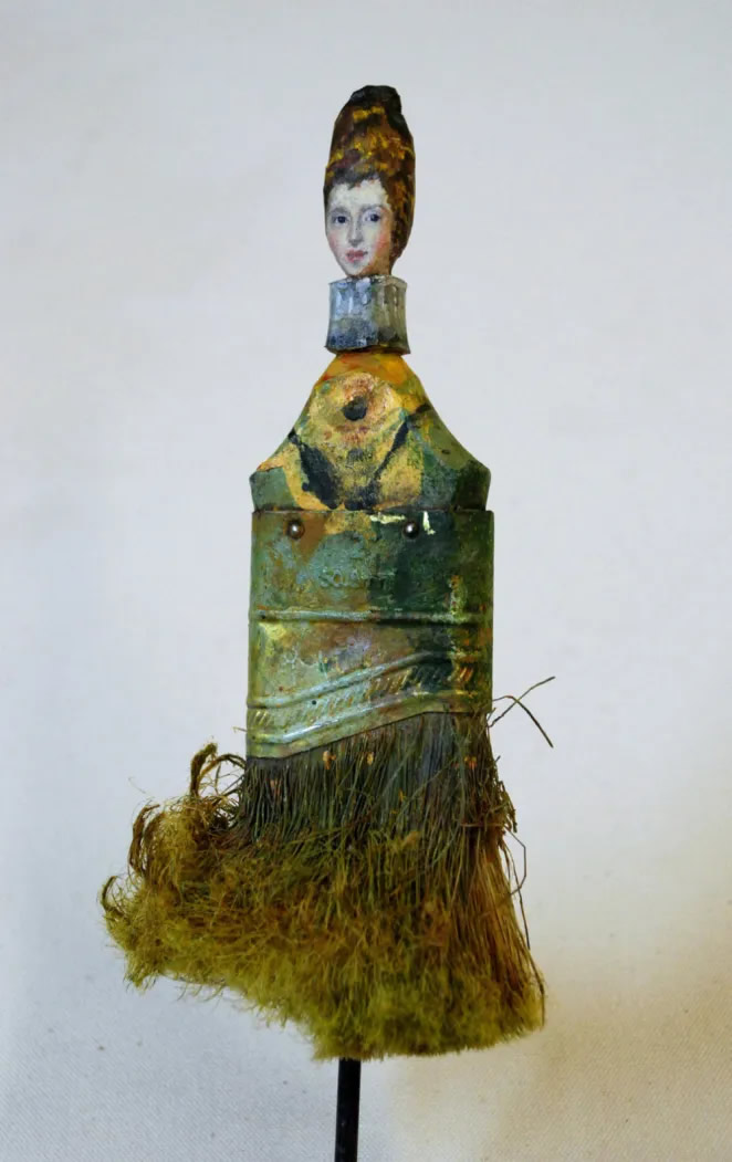 Old Paintbrushes into Portraits By Rebecca Szeto