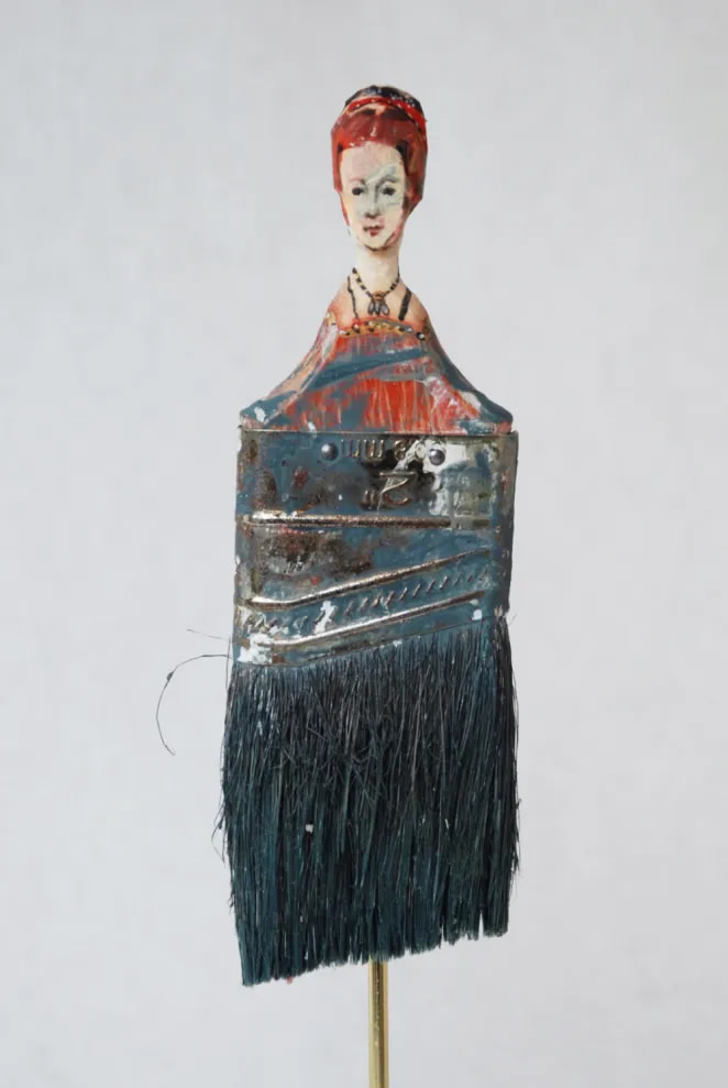 Old Paintbrushes into Portraits By Rebecca Szeto