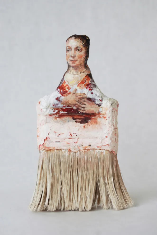 Old Paintbrushes into Portraits By Rebecca Szeto