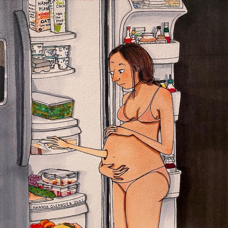 Pregnancy Journey Illustrations By Amanda Oleanderk