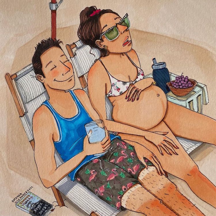 Pregnancy Journey Illustrations By Amanda Oleanderk