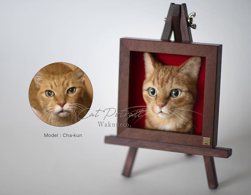 Realistic Cat Portraits Felted Wool By Sachi