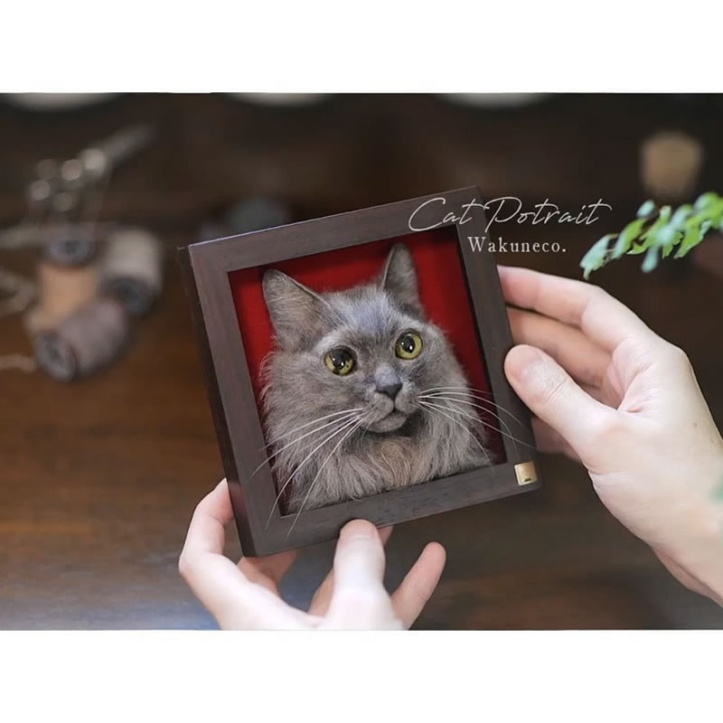 Realistic Cat Portraits Felted Wool By Sachi