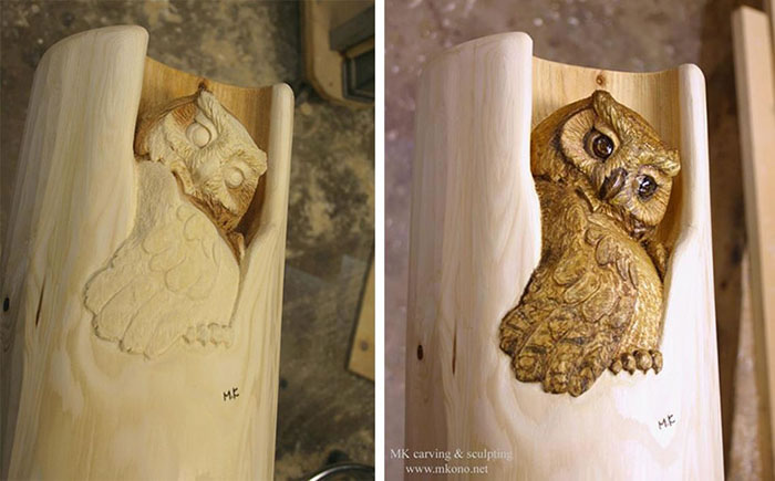 Wood Art Of Forest Animals By Mori Kono