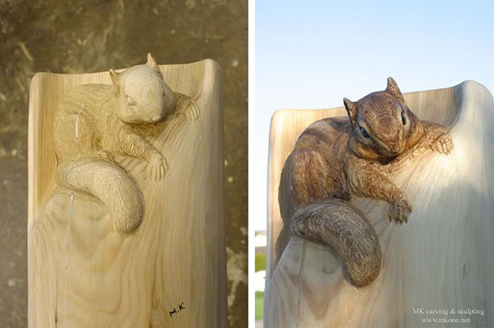 Wood Art Of Forest Animals By Mori Kono