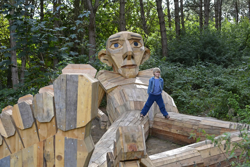 Giant Recycled Wood Sculptures By Thomas Dambo