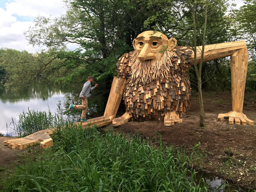 Giant Recycled Wood Sculptures By Thomas Dambo