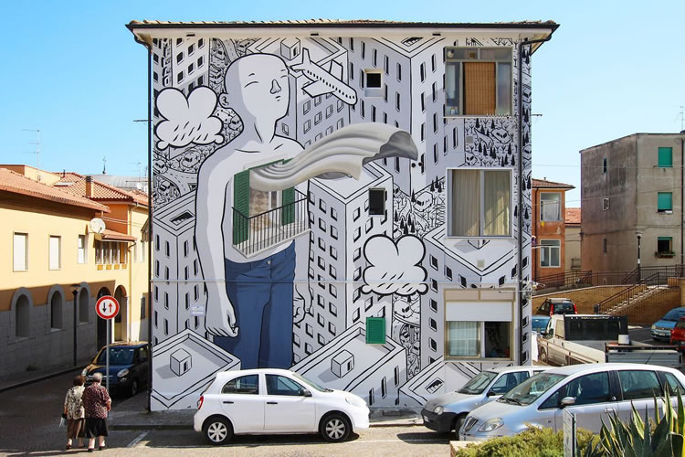 Large Scale Cartoon Murals By Millo