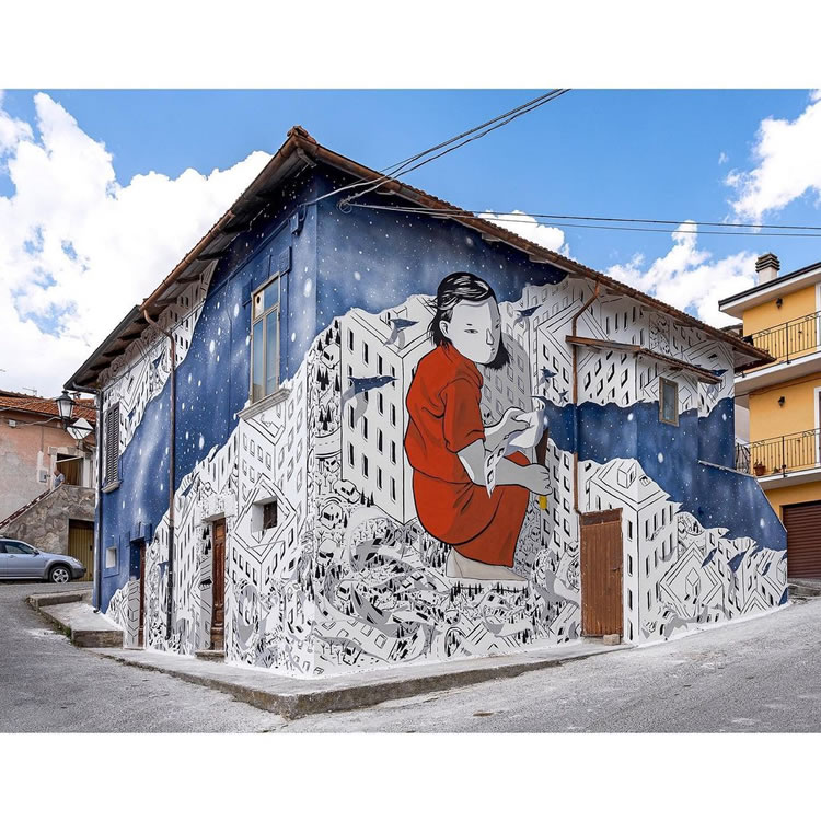 Large Scale Cartoon Murals By Millo