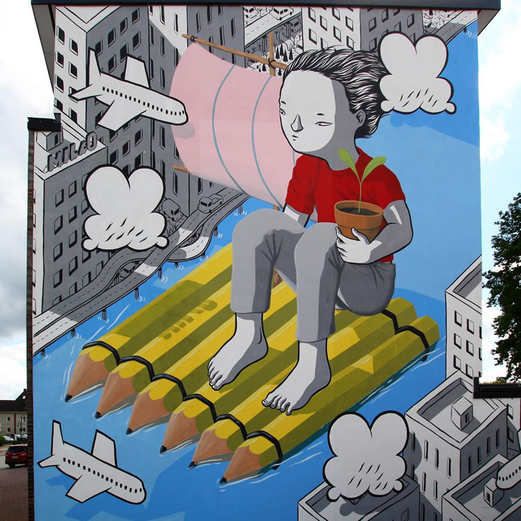 Large Scale Cartoon Murals By Millo