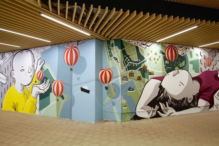 Large Scale Cartoon Murals By Millo