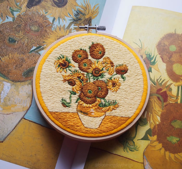 Miniature Embroidery Paintings By Ira Kutsyna